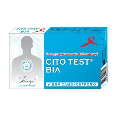 Тест-система Cito Test ВІЛ HIV 1/2 для визначення антитіл до ВІЛ-інфекції 1 та 2 типу в крові, 1 штука