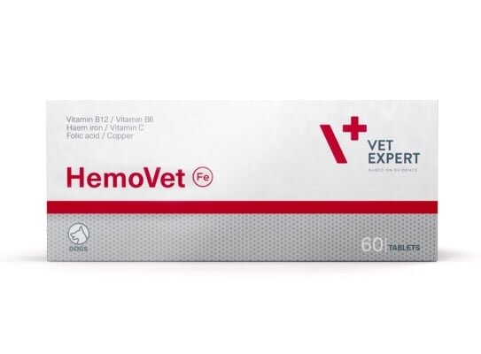 Легкозасвоюване гемове залізо Vet Expert HemoVet для собак, 60 таблеток