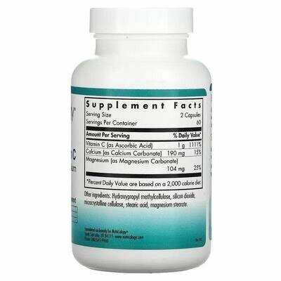 Вітамін C буферизований Nutricology Buffered Vitamin C з кальцієм та магнієм, 120 вегетаріанських капсул