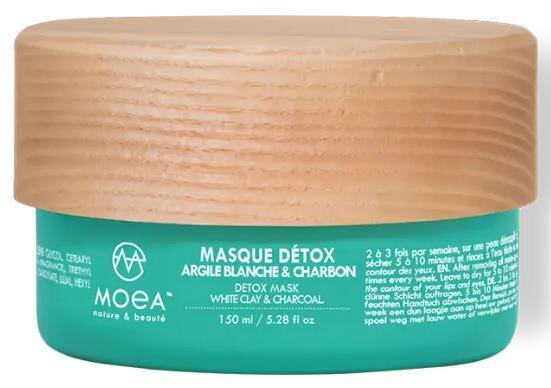 Детокс-маска для обличчя Moea Detox біла глина та деревне вугілля, 150 мл