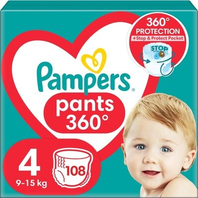 Підгузки-трусики Pampers Pants дитячі розмір 4, 9-15 кг, 108 шт