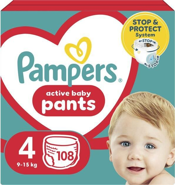 Підгузки-трусики Pampers Pants дитячі розмір 4, 9-15 кг, 108 шт