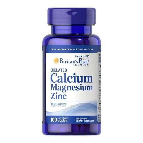 Кальцій Магній Цинк Puritan's Pride Chelated Calcium Magnesium Zinс, 100 каплет