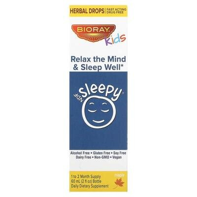 Розслаблення та міцний сон Bioray Kids NDF Sleepy для дітей зі смаком кленового сиропу, 60 мл