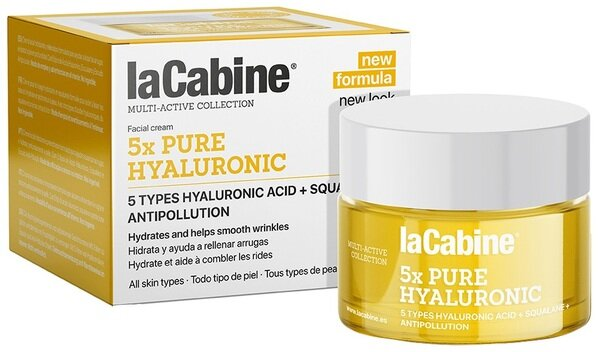 Крем для обличчя La Cabine 5 x Pure Hyaluronic проти зморшок зволожуючий з 5 гіалуроновими кислотами, 50 мл