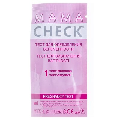Тест-смужка Mamacheck для визначення вагітності, 1 штука