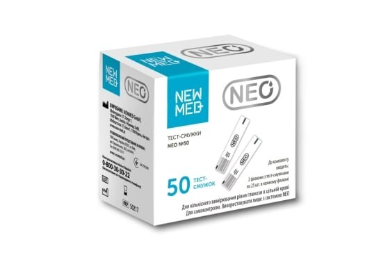 Тест-смужки NewMed Neo S0217 для глюкометра, 50 штук