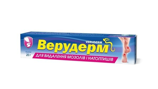 Крем для ніг Veruderm Верудерм для видалення мозолів та натоптишів, 20 г