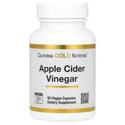 Яблучний оцет California Gold Nutrition Apple cider Vinegar, 60 капсул