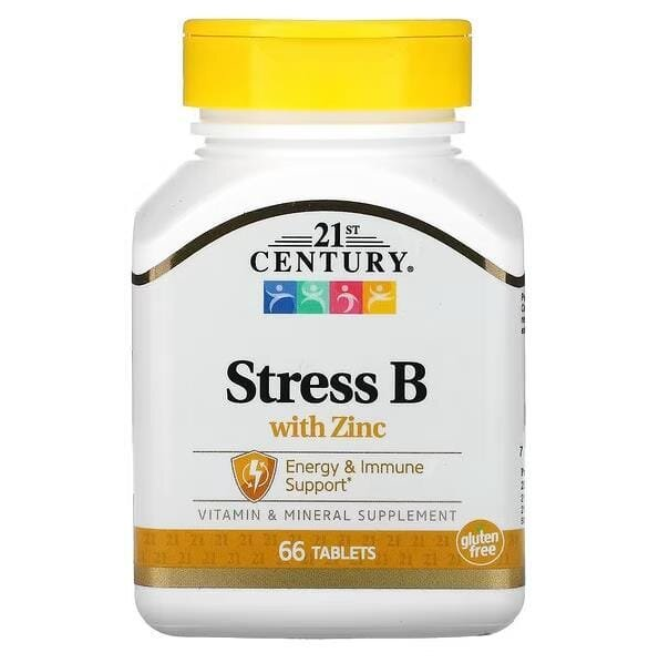 В-Комплекс від стресу + Цинк 21st Century STRESS B with Zinc, 66 таблеток