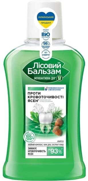 Ополіскувач для порожнини рота Лісовий Бальзам Проти кровоточивості ясен, 250 мл