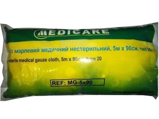 Відріз марлевий нестерильний Medicare медичний 5 м х 90 см, тип марлі 20