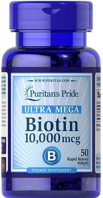 Біотин Puritan's Pride 10000 мкг, 50 капсул