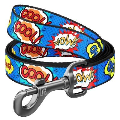 Повідець Collar WAUDOG Nylon малюнок Вау, ширина 25 мм довжина 122 см