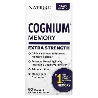 Когніум Natrol Cognium Memory Extra Strength 200 мг, 60 таблеток