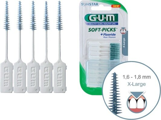 Набір інтердентальних щіток GUM Soft Picks з фторидом, дуже великі, 40 шт