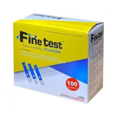 Тест-смужки Finetest Auto-coding Premium для глюкометра, 2 флакони по 50 штук