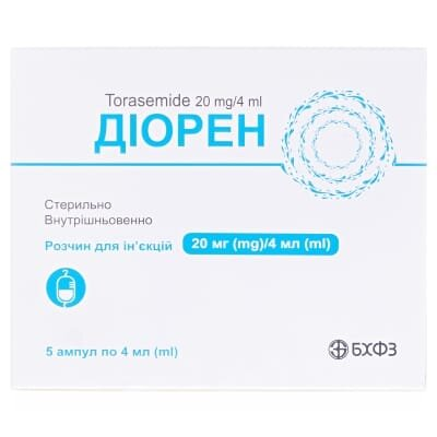 Діорен розчин д/ін. 20 мг/4 мл по 4 мл №5 в амп.