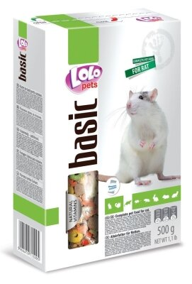 Корм повнораціонний Lolo Pets для декоративних щурів, 500 г