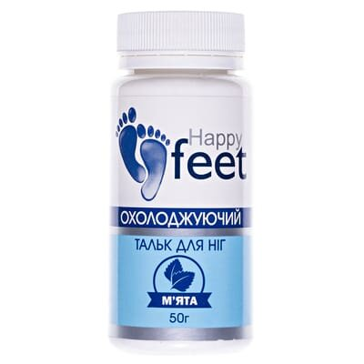 Тальк для ніг Happy Feet Охолоджуючий м'ята, 50 г