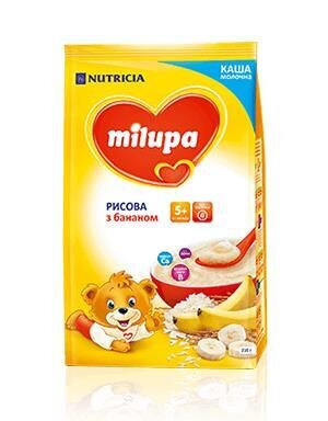 Каша молочна Milupa рисова з бананом для дітей з 5 місяців, 210 г