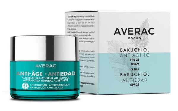 Крем для обличчя Averac Focus Bakuchiol SPF25 денний зволожуючий антивіковий, 50 мл