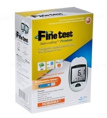 Глюкометр Fine Test Auto-Coding Premium, стартовий комплект (25 тест-смужок, 25 ланцетів)