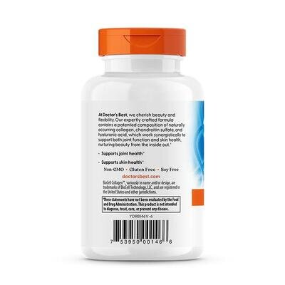 Гіалуронова кислота та хондроїтин Doctor's Best Hyaluronic Acid with Chondroitin Sulfate, 60 капсул