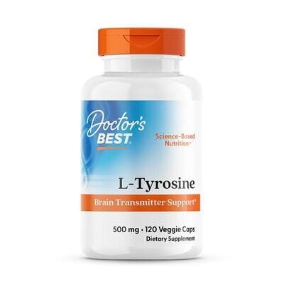 L-тирозин Doctor's Best L-Tyrosine 500 мг, 120 вегетаріанських капсул