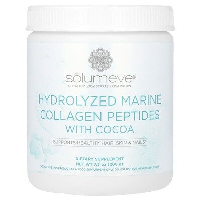 Морський колаген з какао Solumeve Hydrolyzed marine collagen peptides with cocoa, 206 г