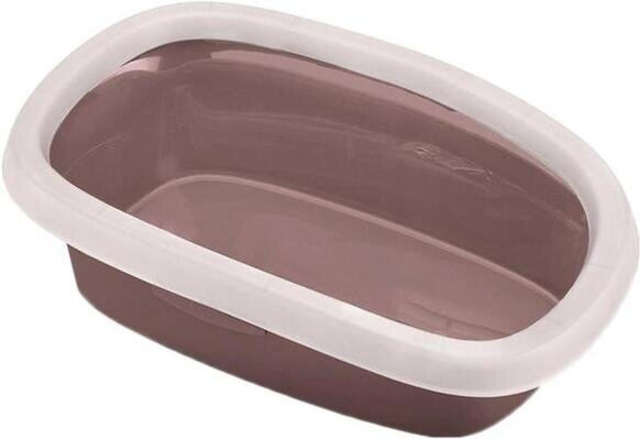 Туалет StefanPlast Sprint 20 для кішок з високими бортами, коричнево-рожевий, 58 x 39 x 17 см