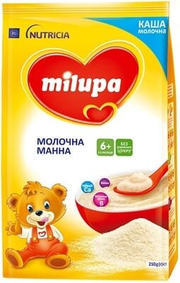 Каша молочна Milupa манна для дітей з 6 місяців, 210 г