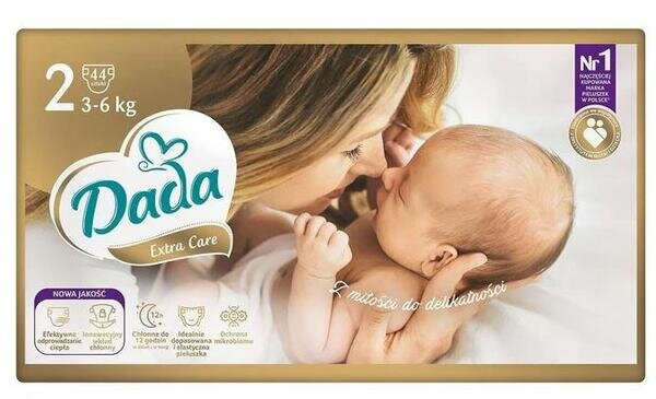Підгузки Dada Extra Care Mini дитячі, розмір 2, 3-6 кг, 44 шт