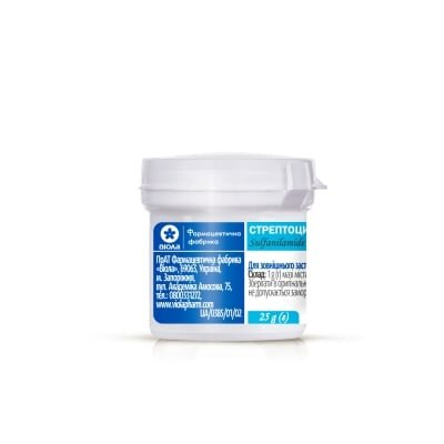 Стрептоцидова мазь 10 % по 25 г у конт.