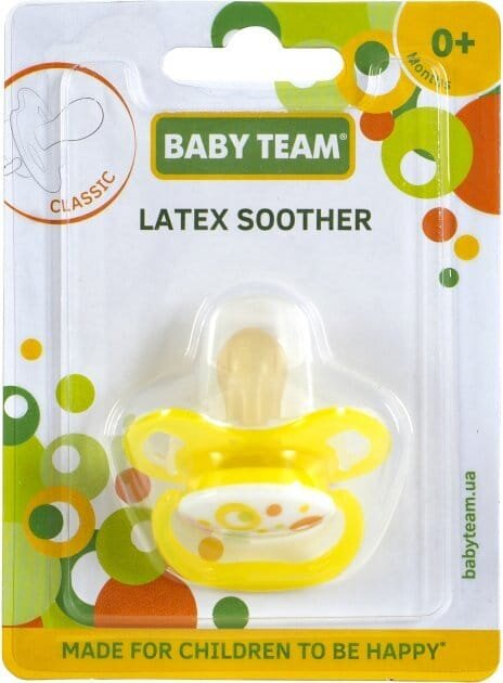 Пустушка латексна Baby Team 3220 класична від 0 місяців, 1 шт
