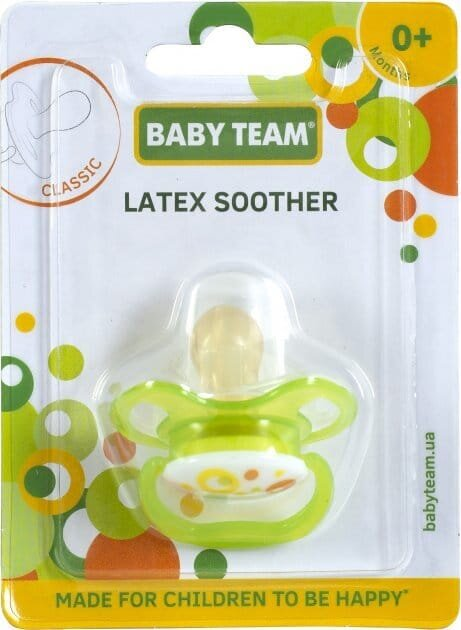 Пустушка латексна Baby Team 3220 класична від 0 місяців, 1 шт