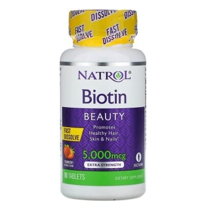 Біотин Natrol Biotin 5000 мкг Straw, 90 таблеток