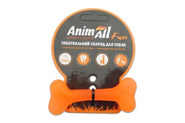 Іграшка для собак AnimAll Fun Кістка 8 см помаранчева