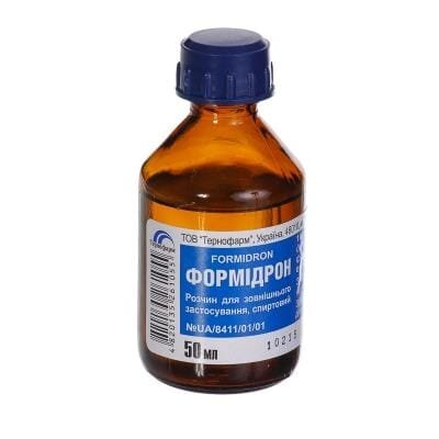 Формідрон розчин д/зовн. заст., спирт. по 50 мл у флак.