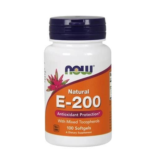 Вітамін Е NOW E-200 D-Alpha Tocopheryl м'які капсули №100
