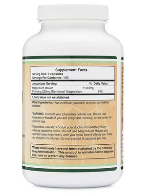 Магній малат Double Wood Magnesium Malate 1500 mg, 420 капсул