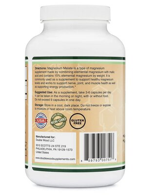 Магній малат Double Wood Magnesium Malate 1500 mg, 420 капсул