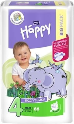 Підгузки Bella Baby Happy Maxi, розмір 4, 8-18 кг, 66 шт