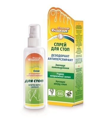 Дезодорант-антиперспірант Доктор Біокон спрей для стоп, 100 мл