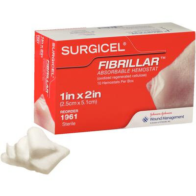 Матеріал хірургічний гемостатичний Surgicel Fibrillar, що розсмоктується, 2,5 х 5,1 см