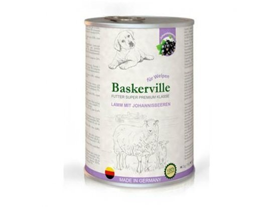 Консерва для цуценят Baskerville Super Premium з ягням і смородиною, 800 г
