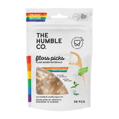 Зубні нитки Humble з ручкою з кукурудзяного крохмалю, 50 штук