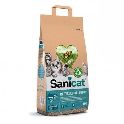 Наповнювач Sanicat Recycled Cellulose целюлозний, для котячого туалету, кліток гризунів та птахів, 3 кг (10 л)