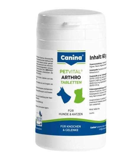 Петвітал Артро Canina Petvital Arthro-Tabletten для проблемних суглобів для собак та котів, 60 г 60 таблеток