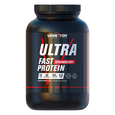Протеїн Vansiton Ultra Fast Protein, полуниця, 1.3 кг